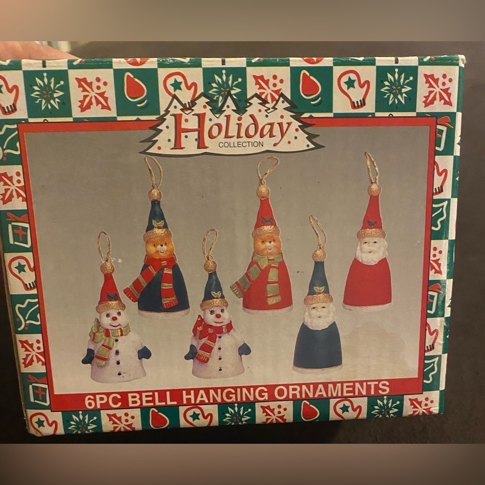 Holiday collection 6pc bell hanging ornaments